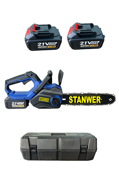 STANWER GERMANY Çift Akülü 30 Cm Şarjlı Zincirli Ağaç Kesme Hızar Testere Dal...