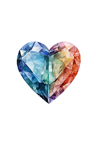 INOVATIX Set de 8 piese, autocolant mozaic cu inimă de cristal, INOVATIX®. 6 cm