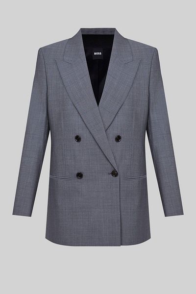 BOSS Women's Double Breasted Wool Coat Multicolor