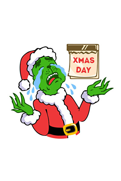 INOVATIX Set de 8 piese, autocolant Grinch plângând de Crăciun, INOVATIX®. 6 cm