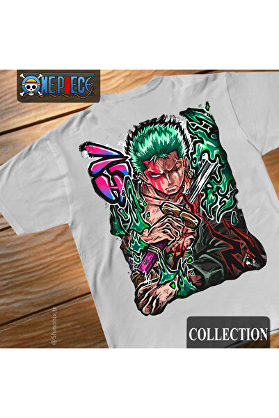 SHINOBIX One Piece Anime Roronoa Zoro Oversize Printed T-Shirt