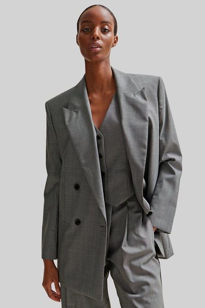 BOSS Women's Double Breasted Wool Coat Multicolor
