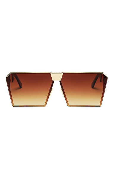 THEICONIC Ochelari de soare Rectangular Plat Oglinda Maro - Auriu