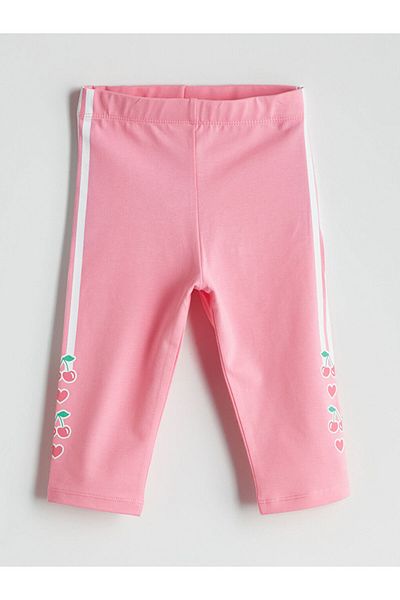 LC Waikiki New Season Elastic Waist Cherry Printed Girls' Leggings - S5Pd10Z1