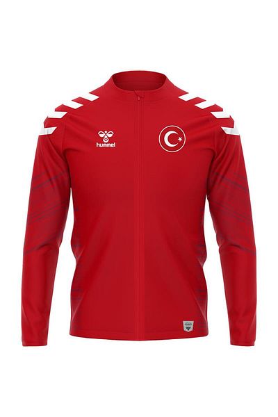 hummel National Team Line Camping Tracksuit Top Red