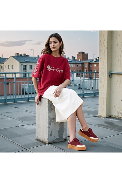 Lee Cooper Embroidered T-shirt with Crew Neck