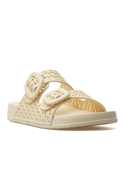 IGOR Habana Fersh Γυναικείες παντόφλες με λεπτομέρεια με αγκράφα για πισίνα-παραλία-καθημερινή χρήση 25 ετών S10344 Ivory