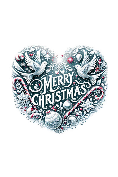 INOVATIX Set de 8 bucăți, autocolant inimă Marry Christmas Lora, INOVATIX®. 6 cm