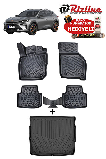 Rizline Cupra Formentor 2024 Sonrası Havuzlu Paspas ve ÜST Bagaj Havuzu Seti HEDİYELİ
