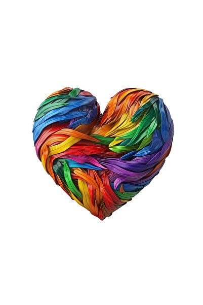 INOVATIX Set de 8 autocolante cu petale de inimă curcubeu, INOVATIX®. 6 cm