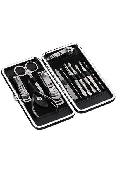 zenifique Manicure and Pedicure Kit, Zenifique, 12 Pieces, Stainless Steel, Black Case