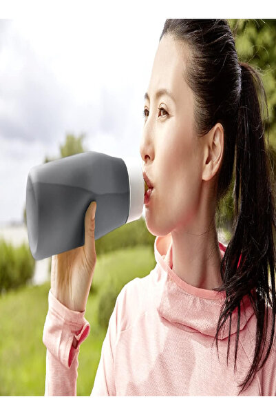 emsa Squeeze Bottle, 0.6L, Anthracite – PE Plastic, Leakproof, Lightweight & Reusable