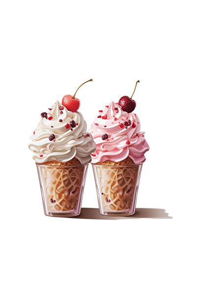 INOVATIX Set de 8 piese, autocolant înghețată de vanilie și cireșe, INOVATIX®...