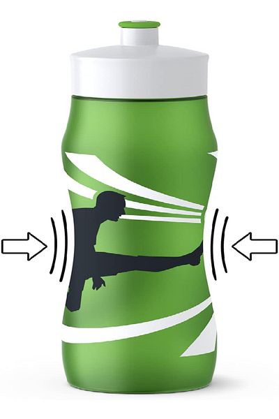 emsa Squeeze Sports Drinking Bottle 0.6L – Green Decor, Leakproof & BPA-Free