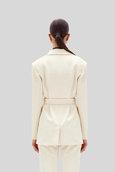 BluGirl Kadın Blazer Ceket Krem