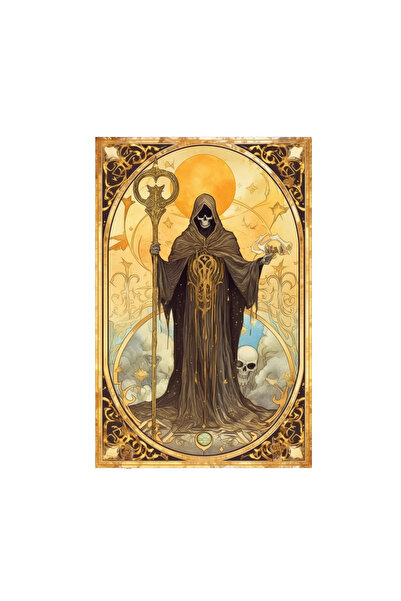 INOVATIX Set de 8 piese, autocolant Halloween Tarot Moarte cu sceptru, INOVAT...