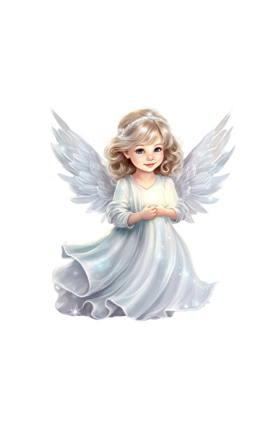 INOVATIX Set de 8 autocolante cu înger de Crăciun, INOVATIX®. 6 cm