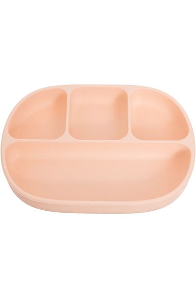 zenifique Farfurie Din Silicon, Pentru Bebelusi, 4 Compartimente, Fara Bpa, Universala, Roz