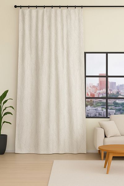 Premier Home Jacquard Leaf Fon Curtain 140X270 Gray