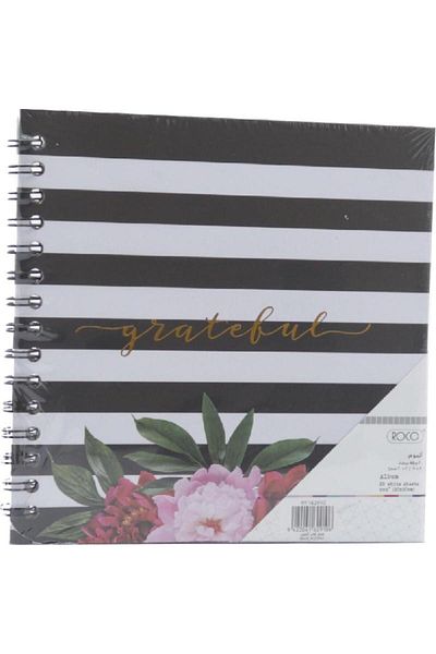 Roco Scrap Book Spiral Floral "Grateful" 8" X 8"20 Pages