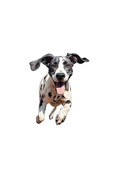 INOVATIX Set de 8 autocolante pentru alergare cu câine dog german, INOVATIX®. 6 cm