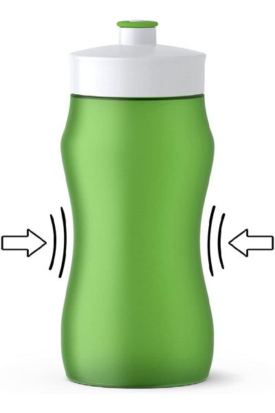 emsa Squeeze Sports Drinking Bottle, 0.6L, Green – Lightweight & Leakproof