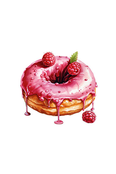 INOVATIX Σετ 8 τεμαχίων, Αυτοκόλλητο Ντόνατ με σμέουρο, INOVATIX®. 6 εκ.