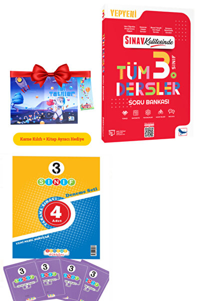 Sınav Yayınları 3. Sınıf Tüm Dersler Soru Bankası+4 Adet Deneme Seti+Hediye K...