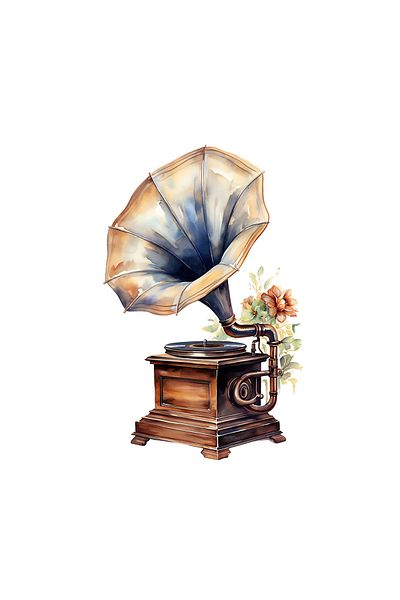 INOVATIX Set de 8 autocolante pentru instrumente muzicale vintage, petunia, INOVATIX®. 6 cm