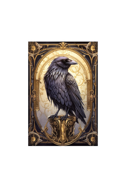 INOVATIX Set de 8 autocolante Tarot Halloween Corb Negru, INOVATIX®. 6 cm