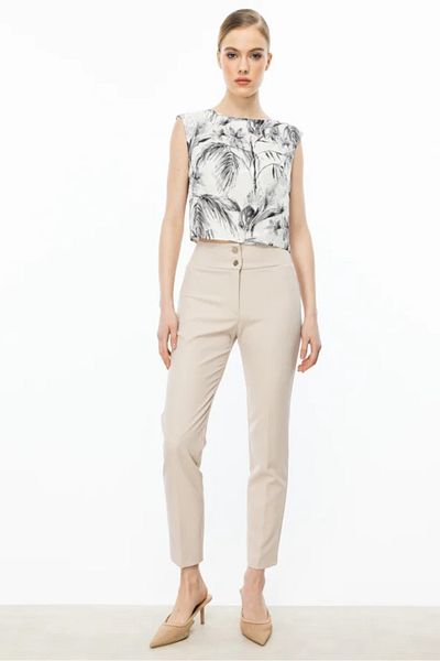 Ekol Double Button Trousers with Elastic Waist