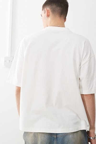 The Champ Clothing Unisex Oversize 100% Cotton Fruit Label White T-Shirt Reclaimed Vintage Style