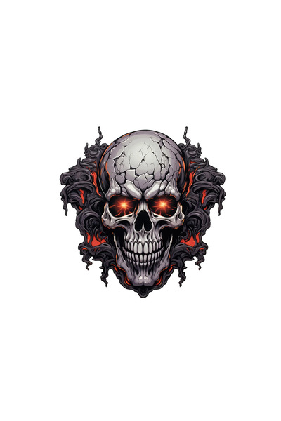 INOVATIX Set de 8 autocolante Halloween cu craniu vulcan, INOVATIX®. 6 cm