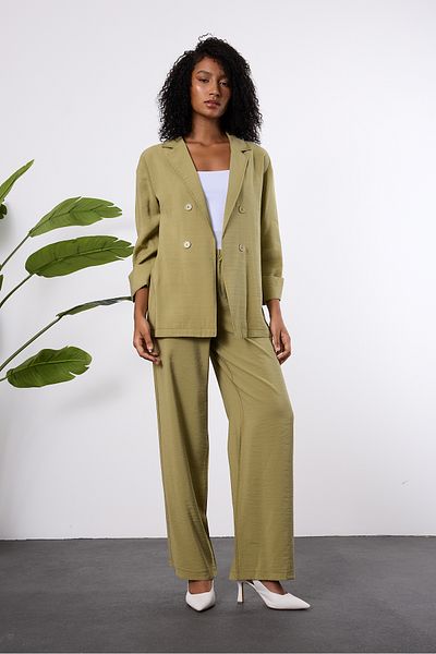 Bolivente Light Khaki Regular Casual Trousers with Elastic Waist