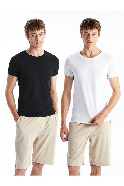 LC Waikiki New Season Crew Neck Combed Cotton Men's Undershirt 2-Piece - S5La87Z8