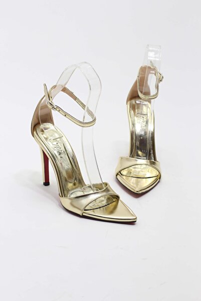 lizel MOTTA ALTIN RENK TOPUKLU KADIN AYAKKABI