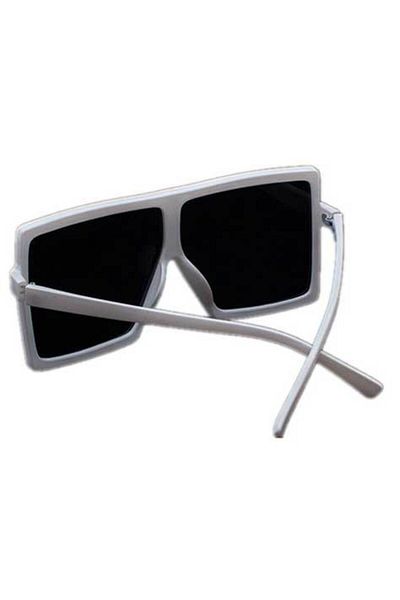 THEICONIC Oversized Rectangular Flat Sunglasses White