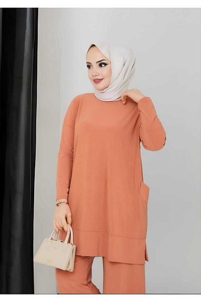 CNG MODA Sandy Pocketed Hijab Double Set