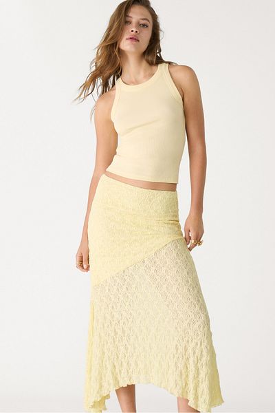 Stradivarius Lace midi skirt