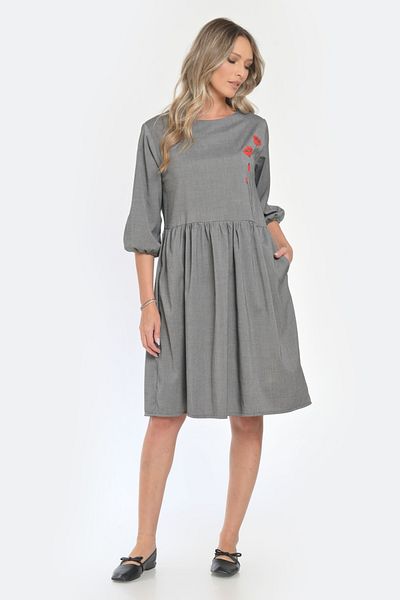 Eranthe Women's Medium Dress V295, Hand Painted, Floral Pattern