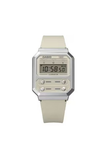 Casio CASIO Unisex's Digital Silver Dial Watch - A100WEF-8ADF