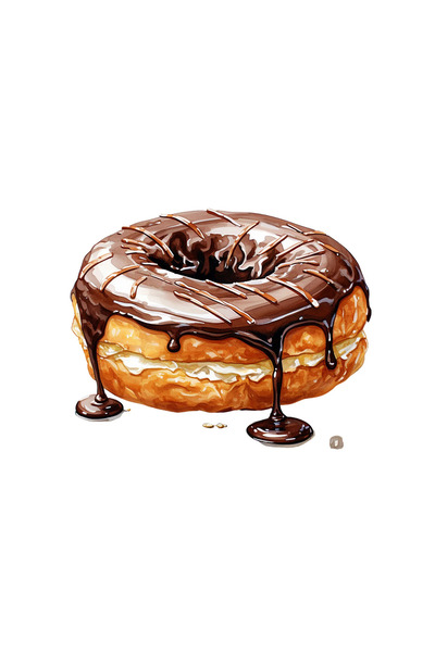 INOVATIX Set de 8 piese, Autocolant Gogoașă cu cremă de vanilie, INOVATIX®. 6 cm