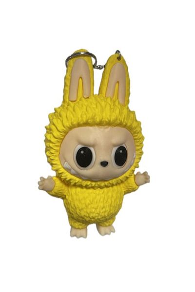 LABUBU 3D Printed Toy LaBuBu with Hanger, 15 cm, Plastic, Yellow