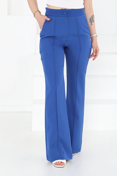 TOFİSA Striped Fabric Trousers Saks - 27247