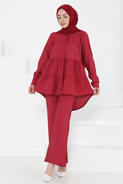 TOFİSA cu pietre aplicate Set dublu Roșu Claret - 27256