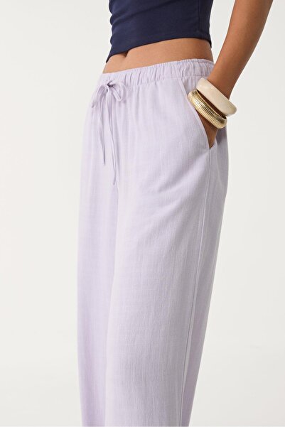 Stradivarius Flowing linen blend trousers