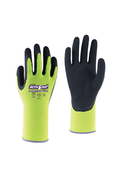 Towa -AG Lite397 أكتيف جريب ™   MicroFinish على بطانة البوليستر ®   قفازات العمل المطلية باللاتكس