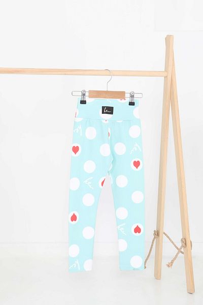 TOFİSA Girl's Mint Printed Crested Leggings - 27201