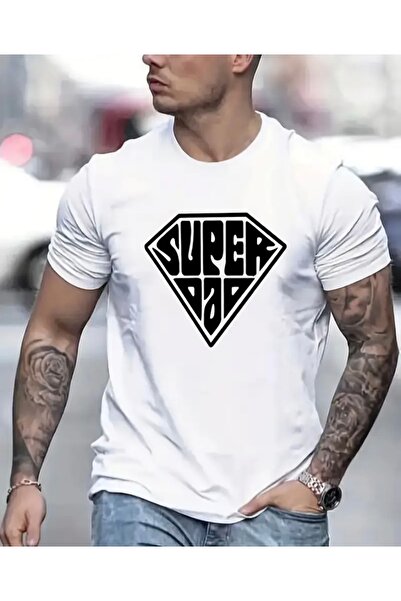 Panda Baskı Tekstil Super Dad Printed Special Design Oversize Tshirt