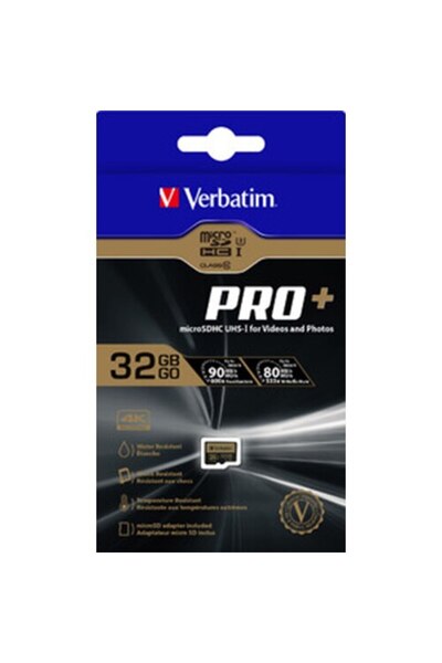 Verbatim Card de memorie Verbatim MicroSDHC PRO+ 32GB, Class 10 + Adaptor